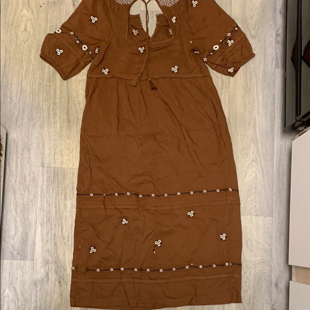 Old Navy Brown Puff Sleeve Sundress